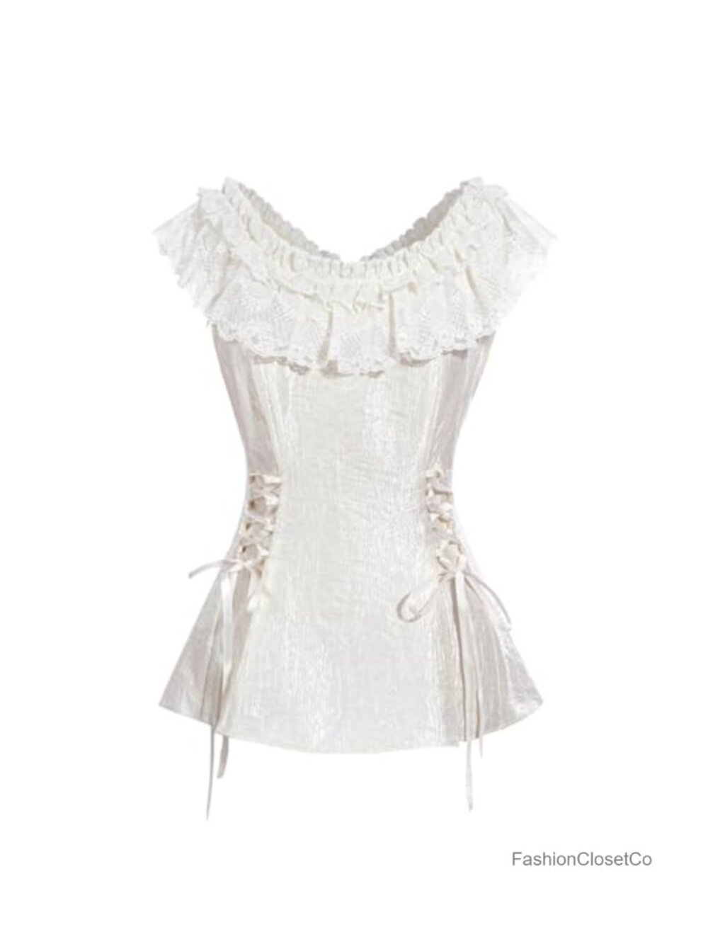 Victorian Blouse Women Lace Up Edwardian Medieval Renaissance Pirate Top - Picture 1 of 6